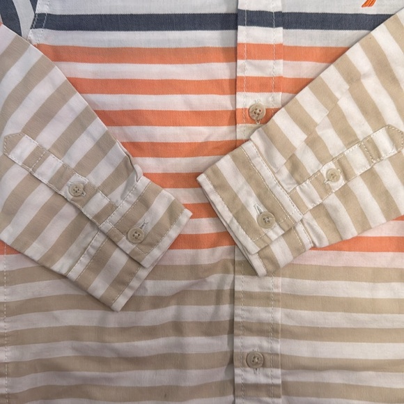 Nautica Striped Button Down Casual Shirt, L/G (7) - Picture 4 of 4
